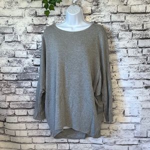 Chelsea & Theodore Grey Long Sleeve Lounge Shirt Size L